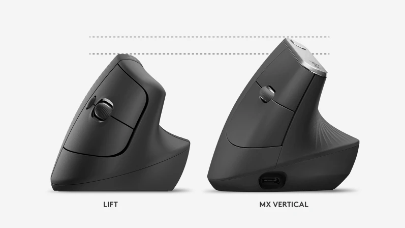 Vergleich der Logitech Vertical LIFT und MX Vertical. Bild von Logitech.com